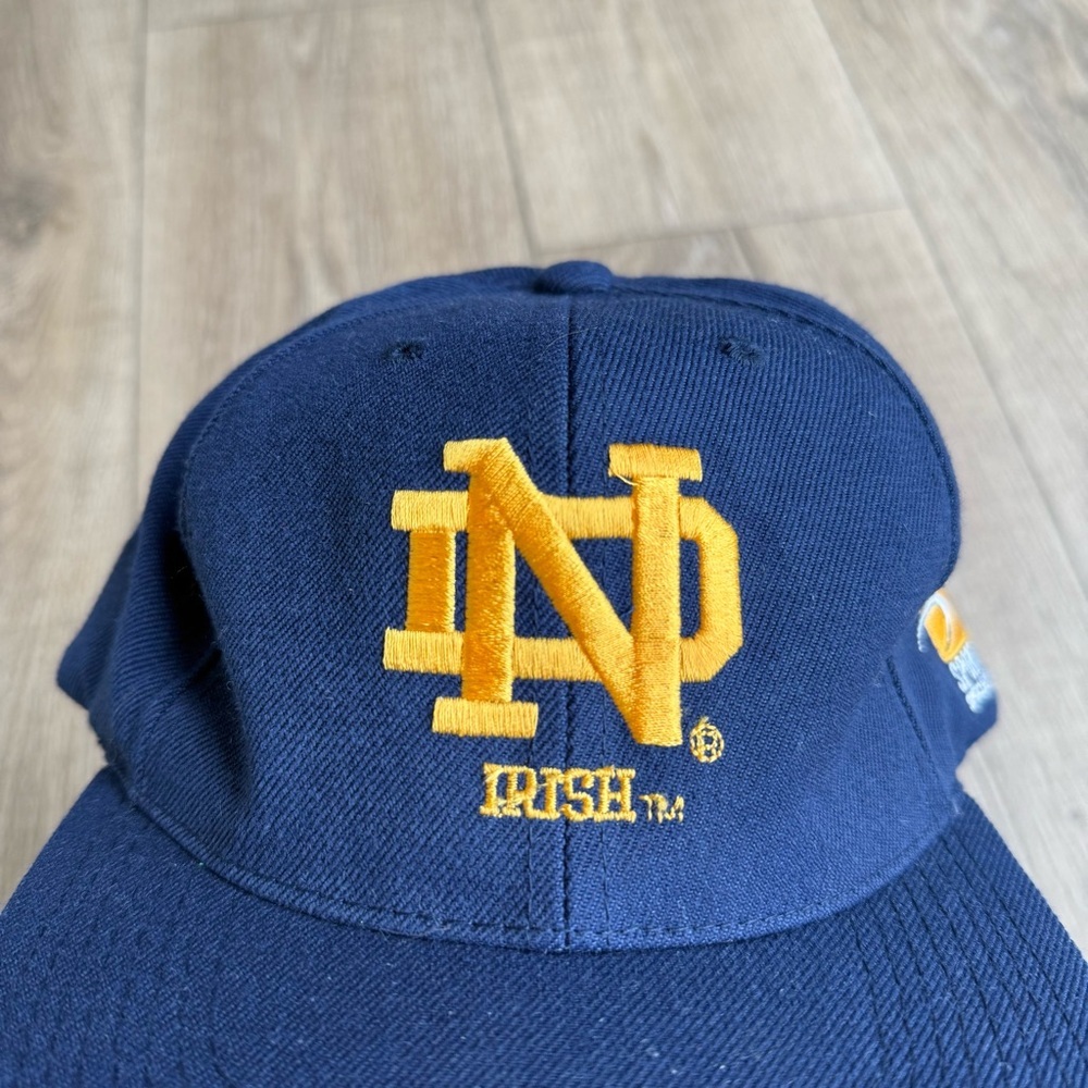 Sports Specialties vintage wool blend Notre Dame Fightin Irish SnapBack hat blue - Picture 2 of 11
